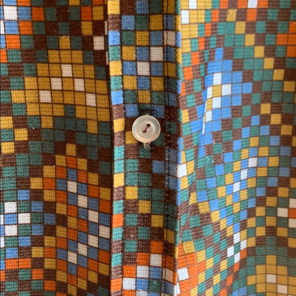 VINTAGE 70s long sleeve button small - Picture 2 of 4